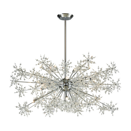 ELK LIGHTING Snowburst 20-Light Chandelier in Polished Chrome with Crystal 11896/20